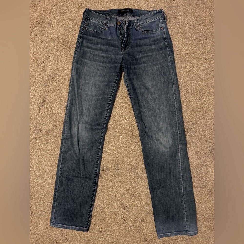 Low Rise Straight Leg Denim Jeans